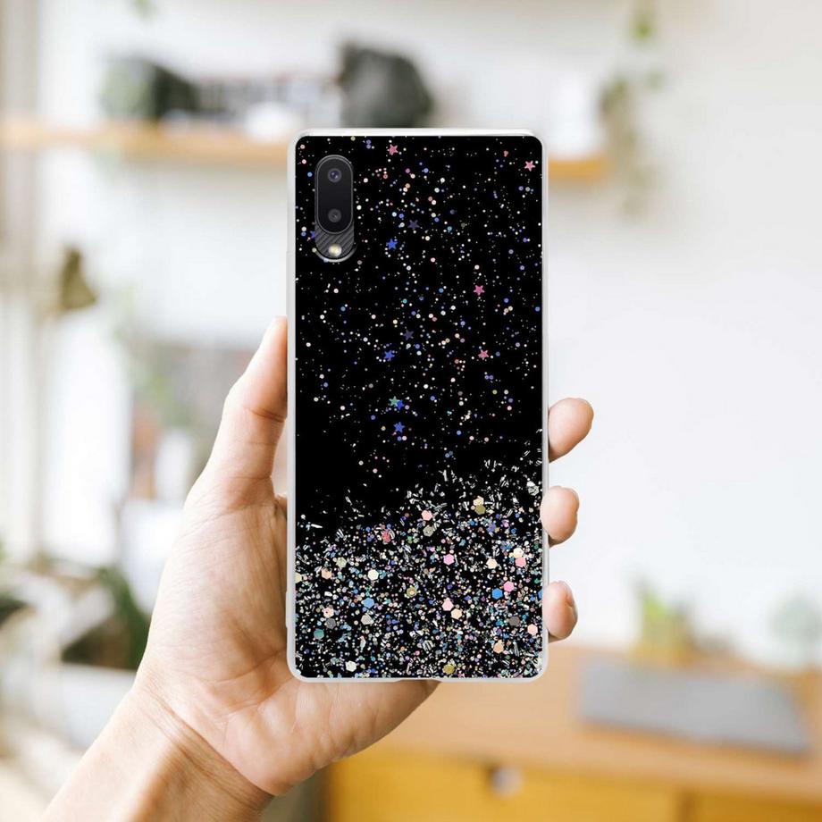 Cadorabo  Hülle für Samsung Galaxy A02 / M02 mit Glitzer Design 