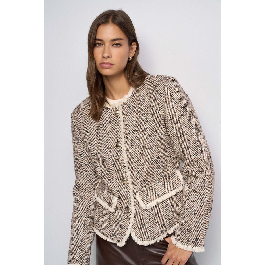 Salsa Tweedjacke mit Fischgrätmuster  