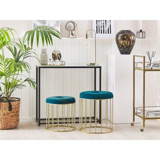 Beliani Set di 2 sgabelli en Velluto Glamour LUBBOCK  