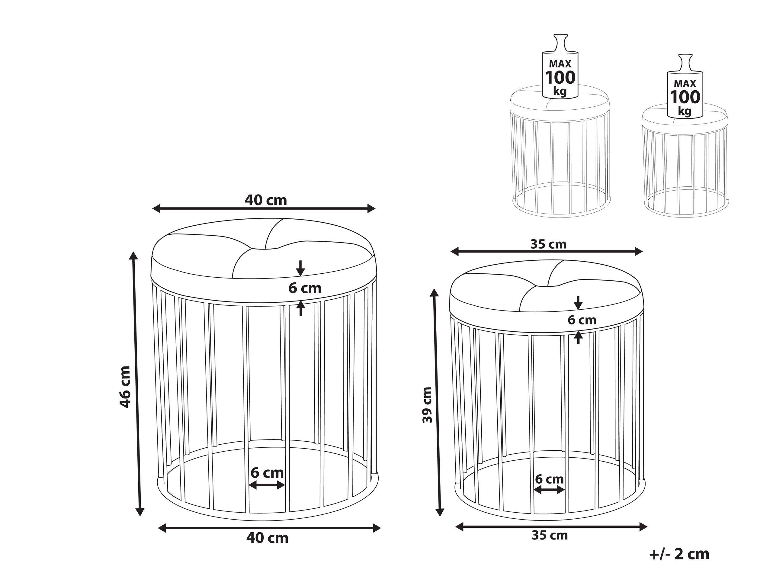 Beliani Set di 2 sgabelli en Velluto Glamour LUBBOCK  