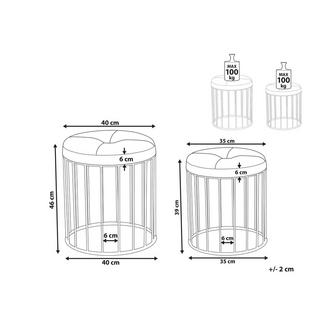 Beliani Set di 2 sgabelli en Velluto Glamour LUBBOCK  