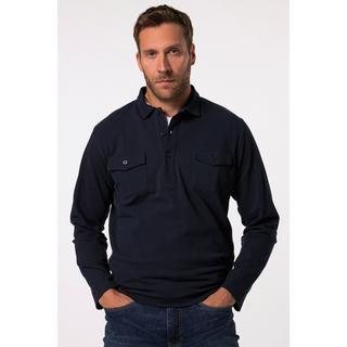 JP1880 Polo à manches longues en piqué avec poches poitrine  