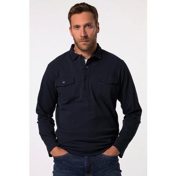 Poloshirt, Langarm, Piqué, Brusttaschen