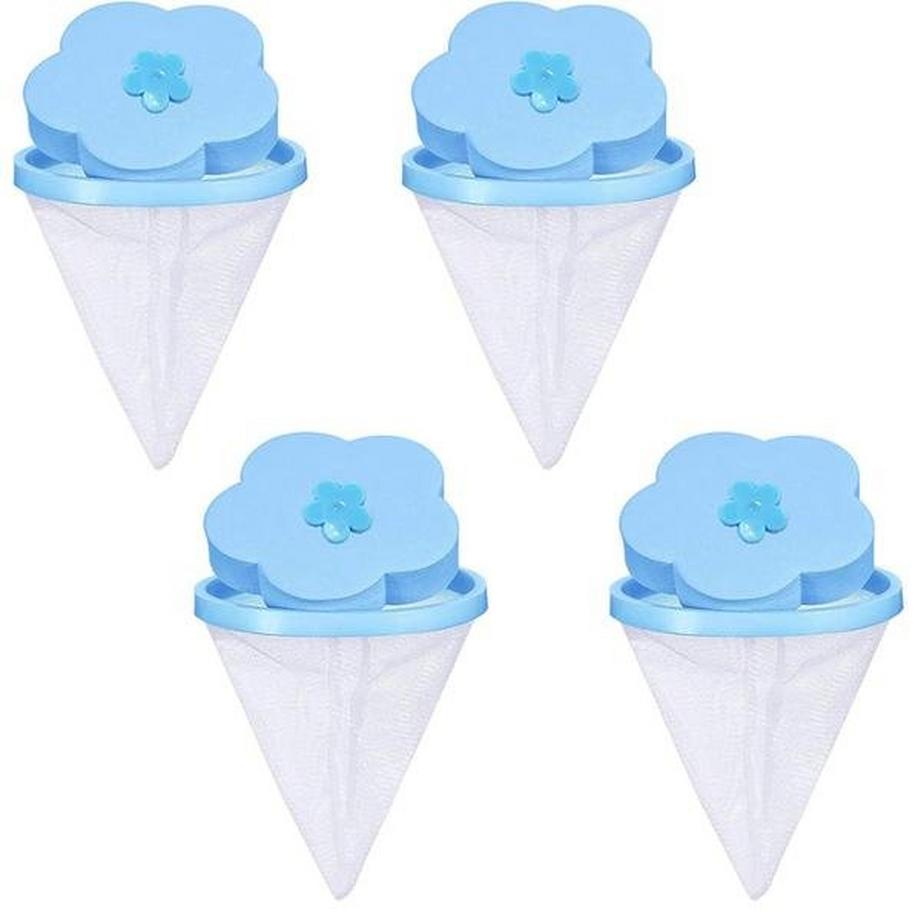 Northio  4x Haarfänger für Waschmaschine - Blau 