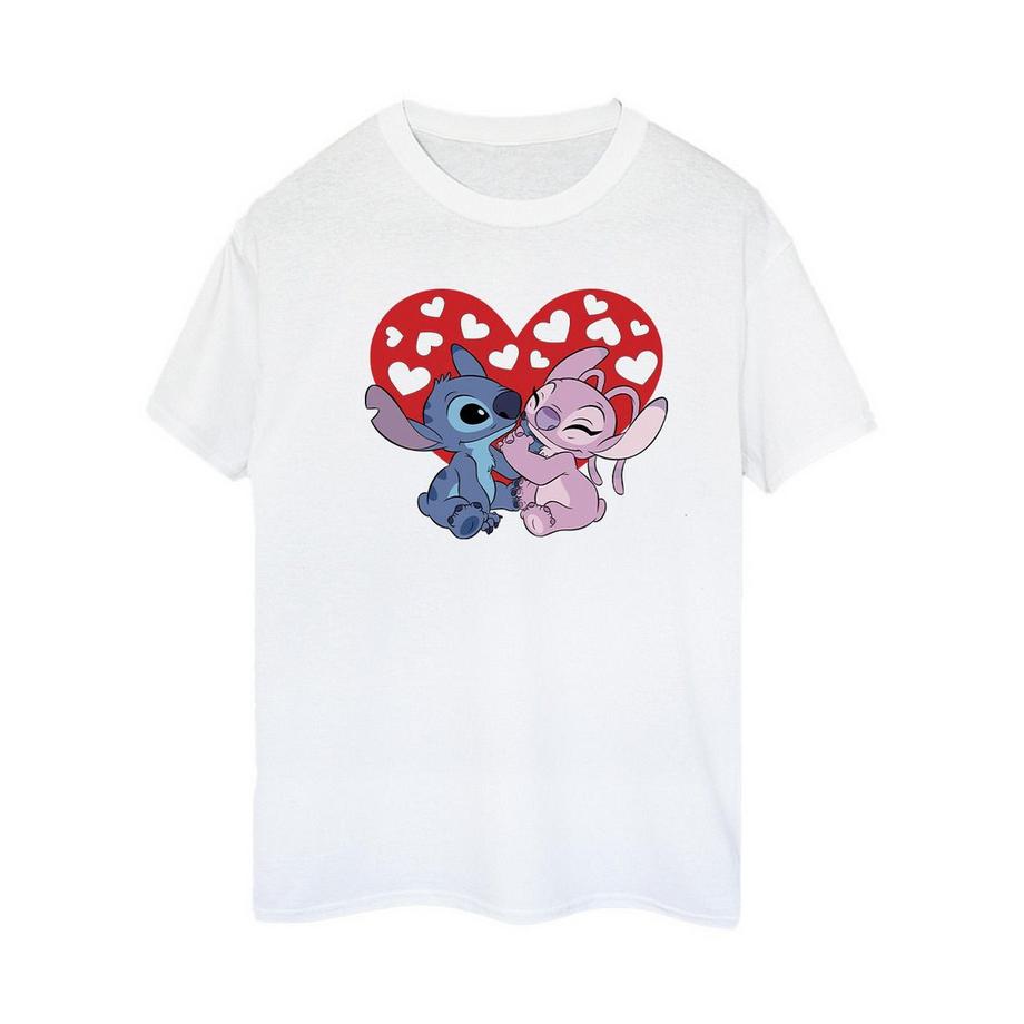 Disney Stitch et Angel Coeur Graphique T-Shirt  