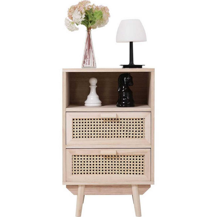 mutoni Commode en rotin tressé 42x36x68 naturel  