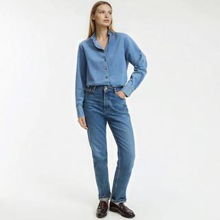 La Redoute Collections Langarm Bluse mit gerüschtem Stehkragen  