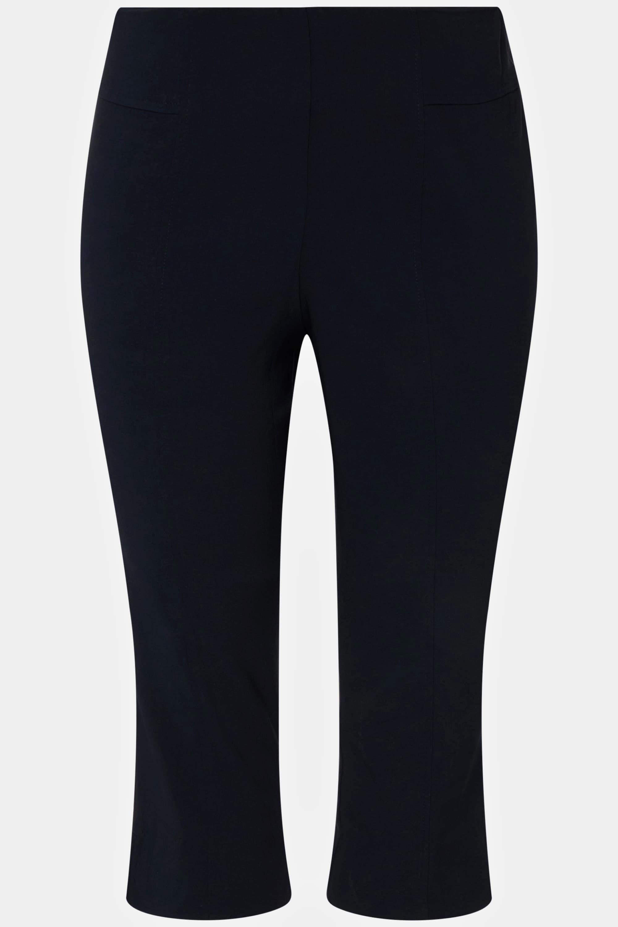 Ulla Popken Pantaloni Capri Bengaline Elasticizzati Vita Elastica  