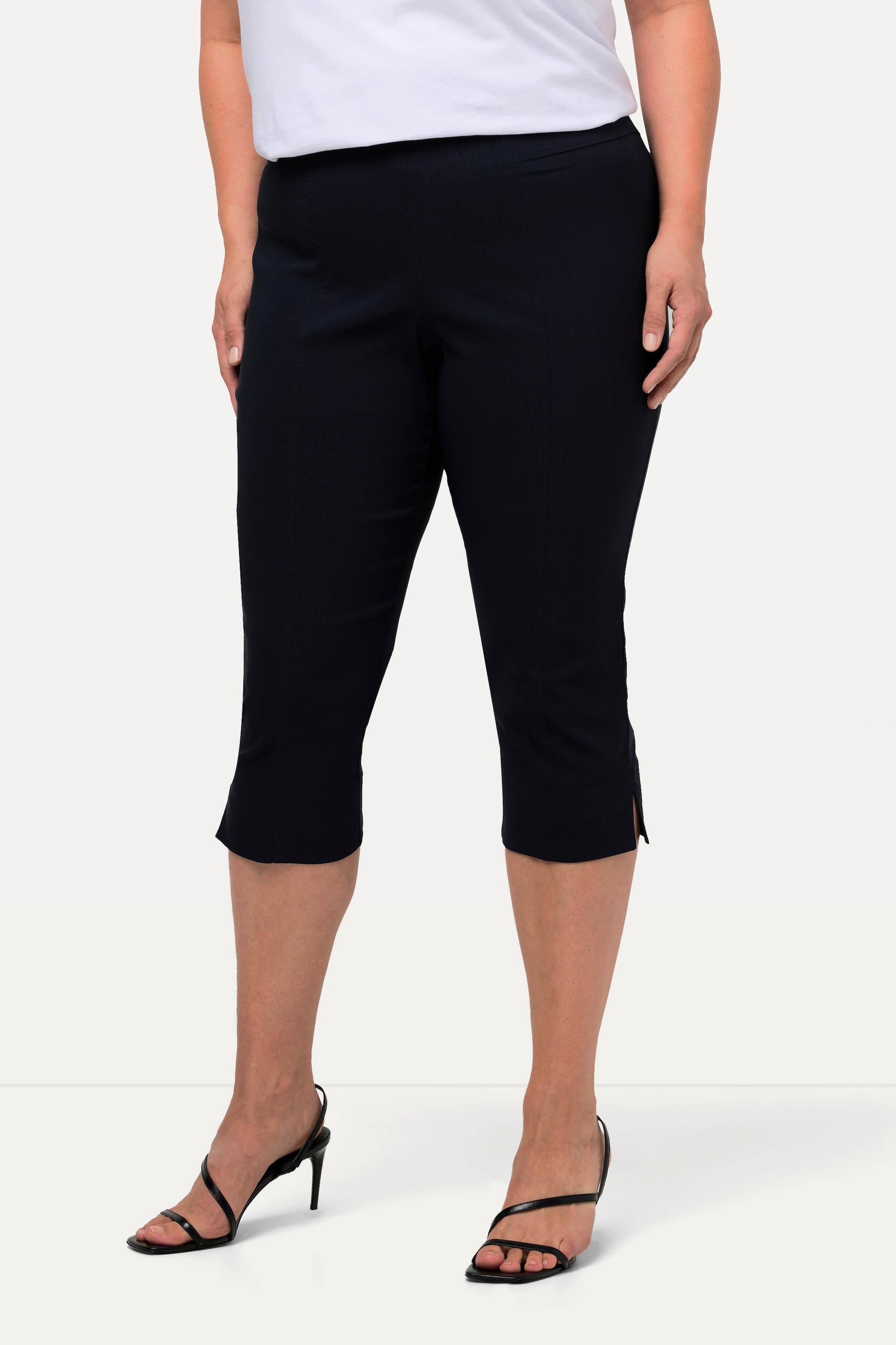 Ulla Popken Pantaloni Capri Bengaline Elasticizzati Vita Elastica  