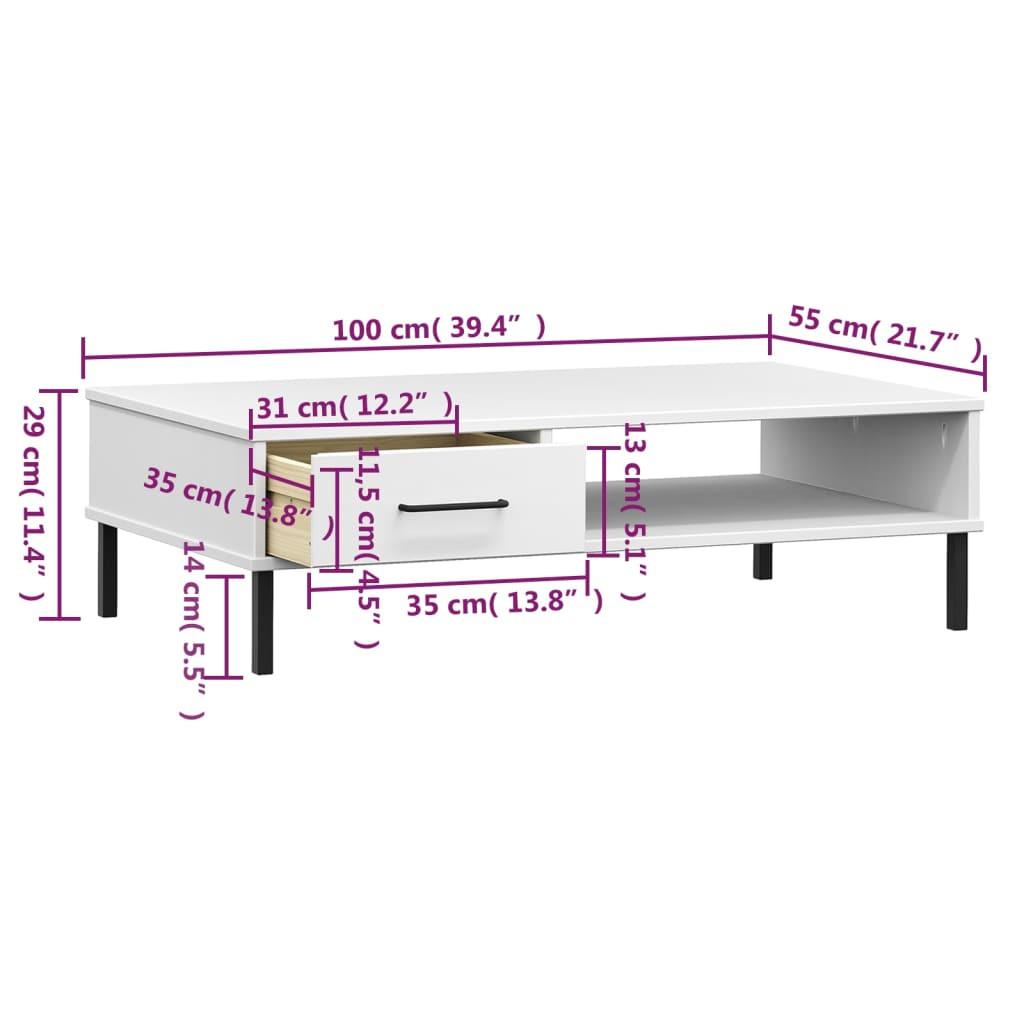 VidaXL Table basse bois de pin  