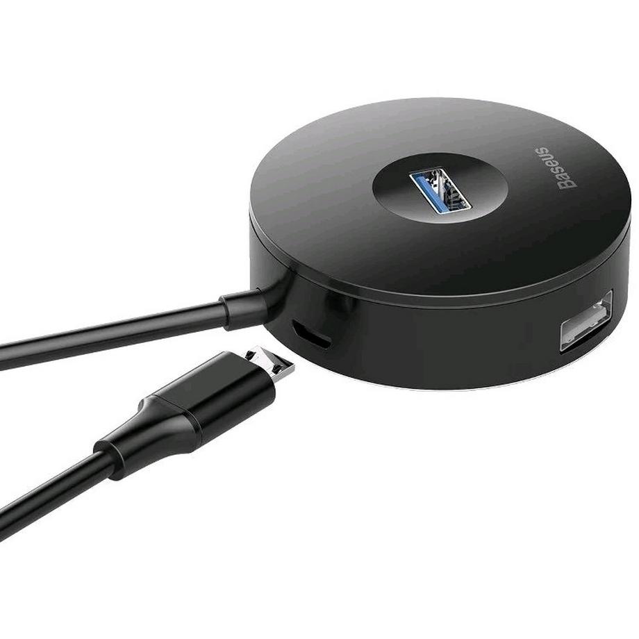 Baseus  CAHUB-F01 - Reduktion Hub 4in1 USB to USB 3.0 + 3x USB 2.0 15cm, Schwarz 