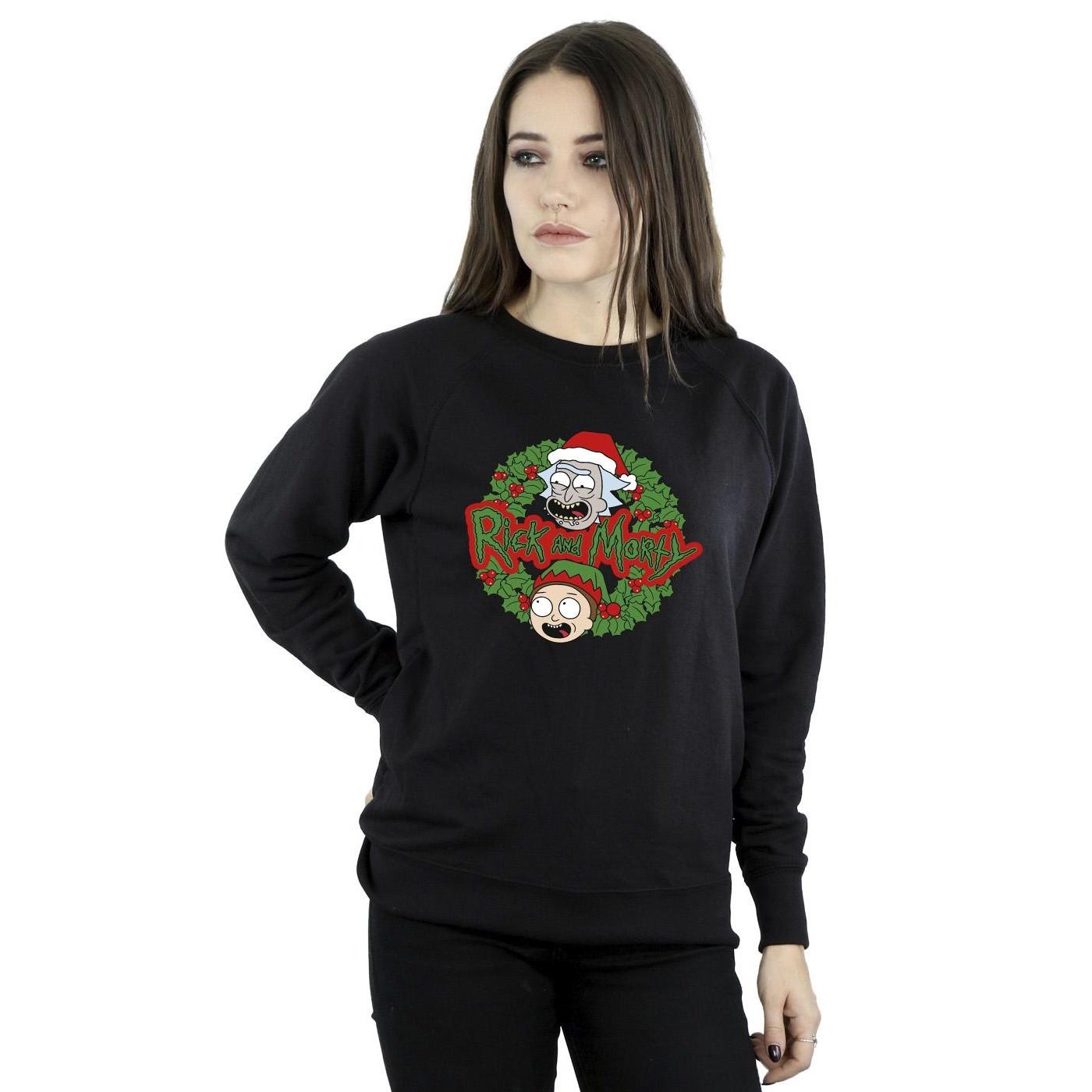 Rick And Morty Rick and Morty Sweatshirt Couronne de Noël  