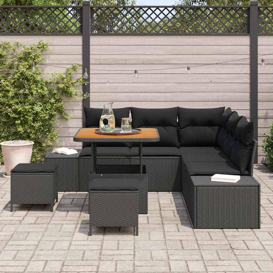 VidaXL Mobilier de jardin poly rattan  