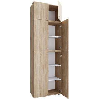 VCM XXL Büroschrank mit 5 Fächern und einem Aufsatz | moderner Aktenschrank mit Drehtüren | Maße ca. H. 223 x B. 70 x T. 39 cm – Lona 5-Fach  