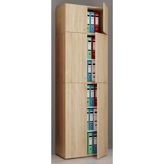 VCM XXL Büroschrank mit 5 Fächern und einem Aufsatz | moderner Aktenschrank mit Drehtüren | Maße ca. H. 223 x B. 70 x T. 39 cm – Lona 5-Fach  