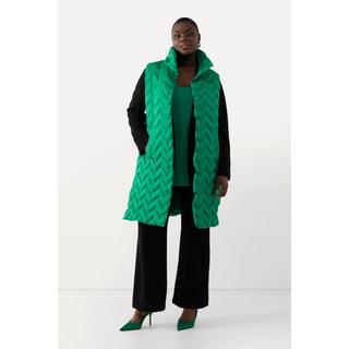 Ulla Popken Long Steppweste Stehkragen A-Linie ärmellos  