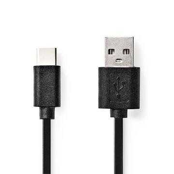 Câble USB | USB 2.0 | USB-C™ mâle | USB-A mâle | 60 W | 480 Mbps | Nickelé | 3,00 m | Rond | PVC | Noir | Boîte