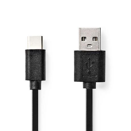 Nedis  Cavo USB | USB 2.0 | USB-C™ Maschio | USB-A Maschio | 60 W | 480 Mbps | Nichelato | 3,00 m | Rotondo | PVC | Nero | Scatola 
