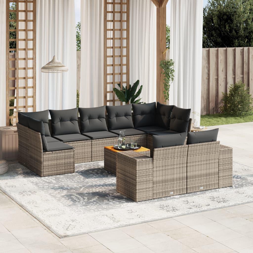 VidaXL set divano da giardino Polirattan  