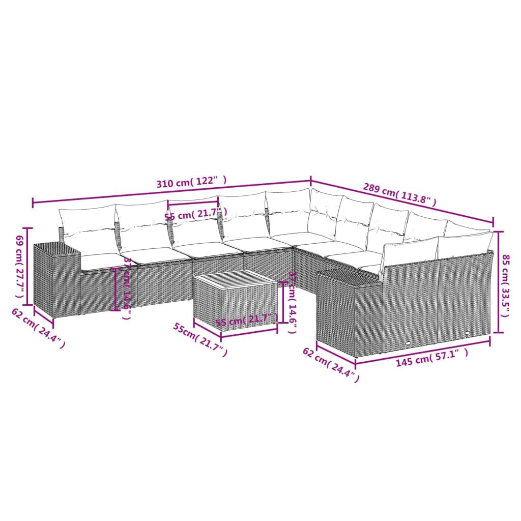 VidaXL Ensemble de canapés de jardin rotin synthétique  