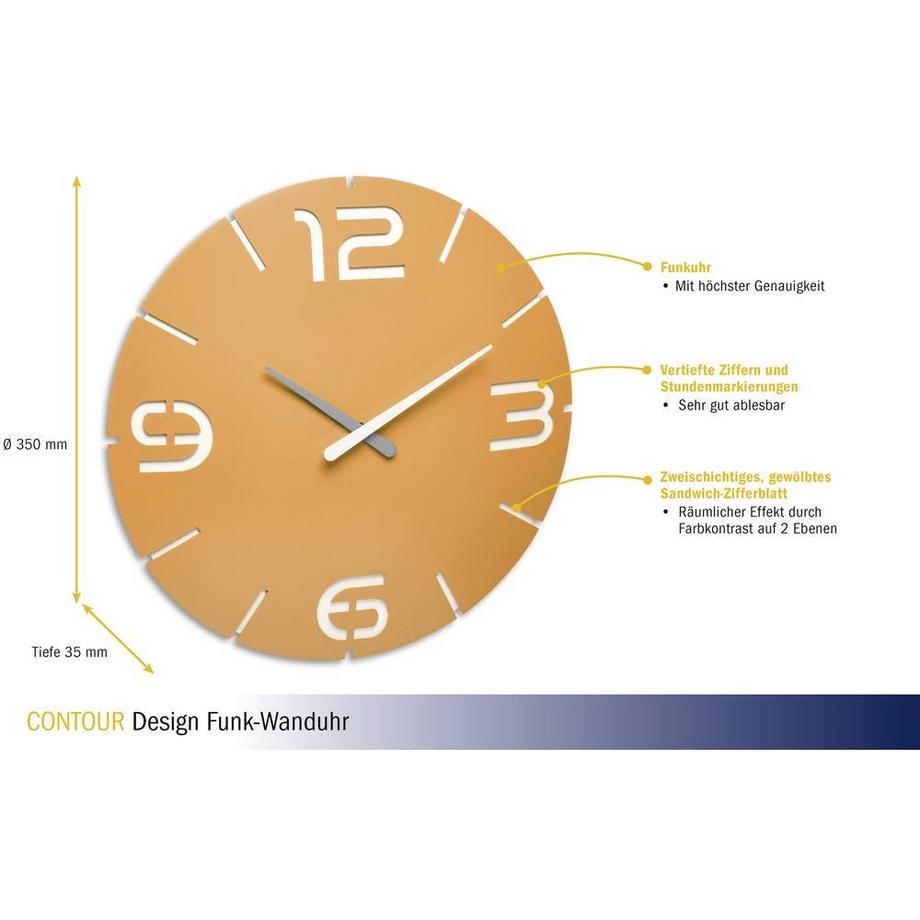 TFA Dostmann Design Funk-Wanduhr Contour  