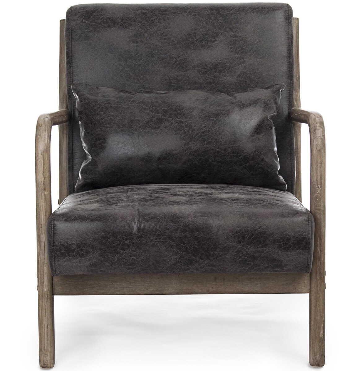 mutoni Fauteuil Ancilla avec coussin marron foncé  