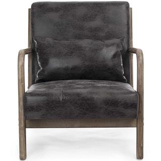 mutoni Fauteuil Ancilla avec coussin marron foncé  