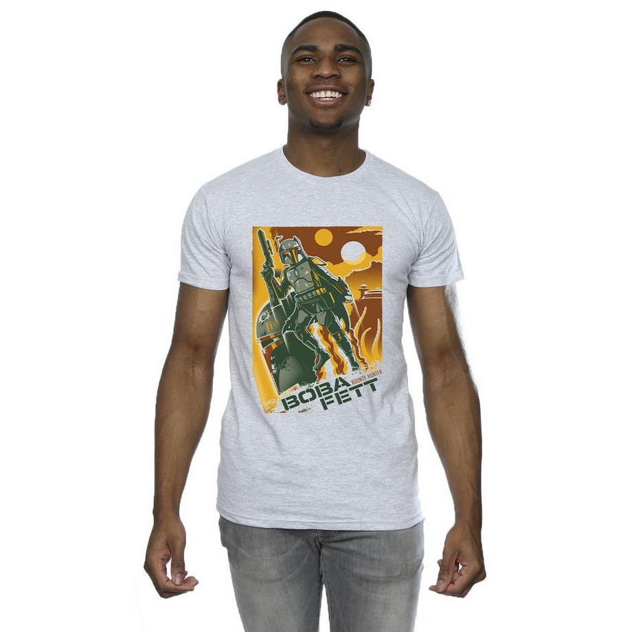STAR WARS Maglietta Boba Fett Collage con Stampa Grafica  