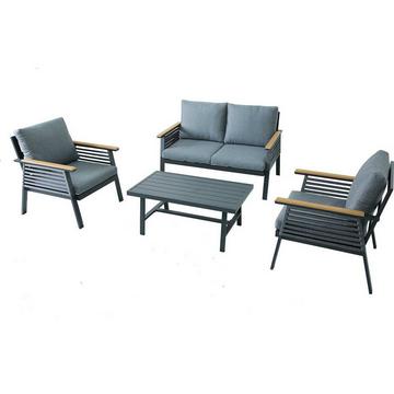 Salon de jardin Denia gris (lot de 4)