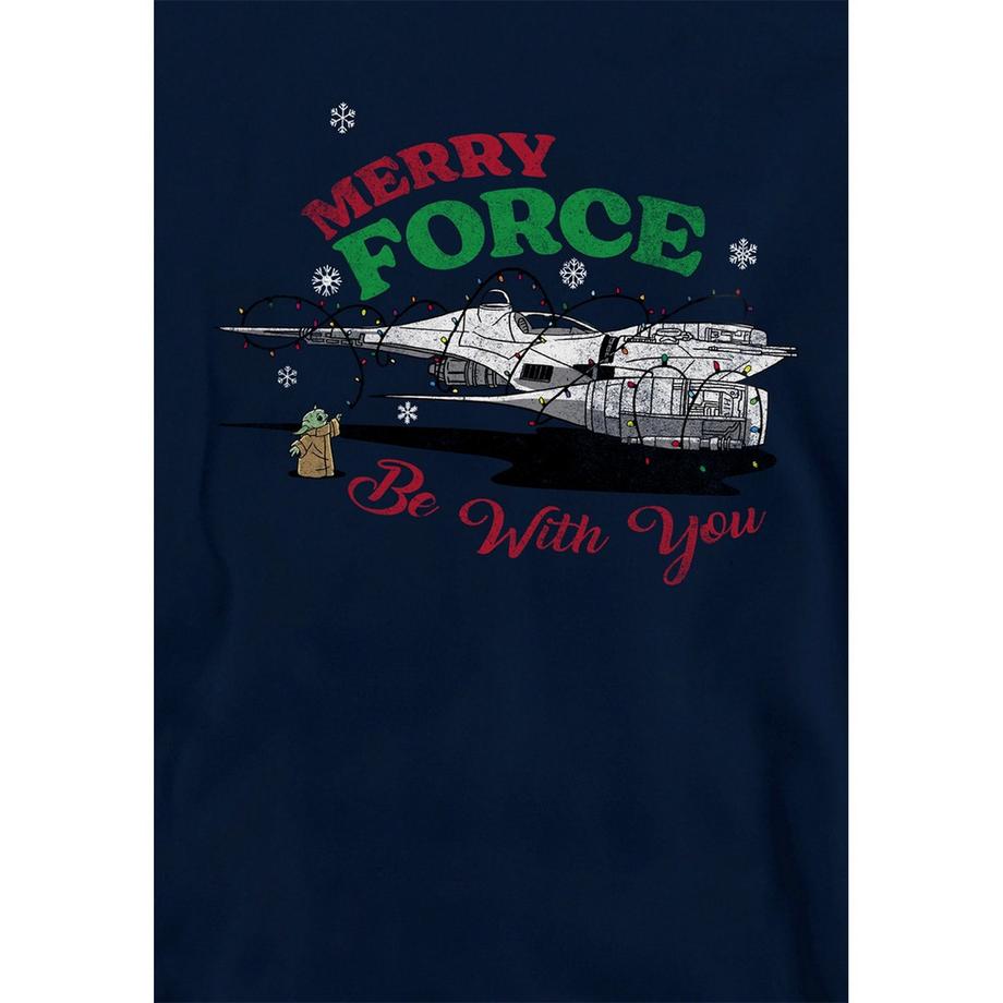 Disney Star Wars  Merry Force Be With You Felpa Con Cappuccio Natale Grogu 
