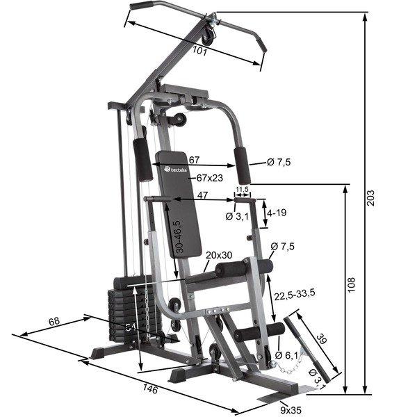 Tectake  Kraftstation home gym mit Bankdrückmodul 