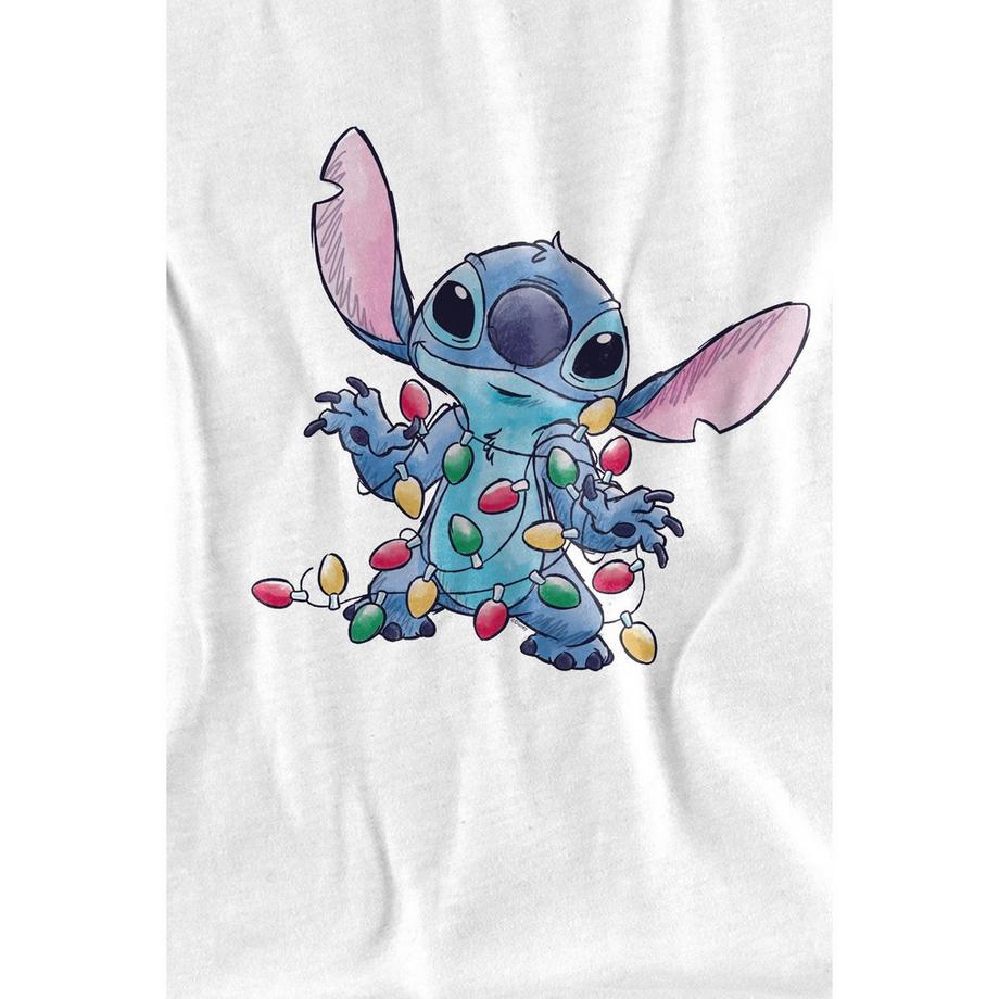 Lilo & Stitch Stitch Christmas Lights T-Shirt Manches Courtes  