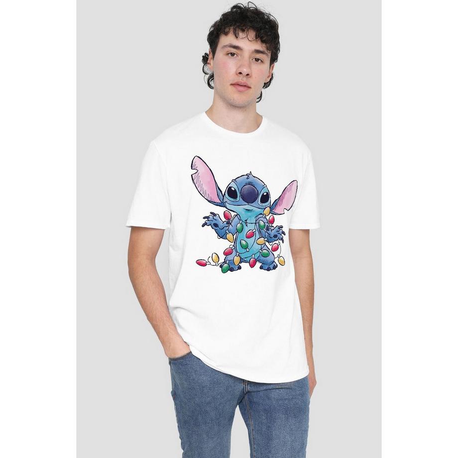 Lilo & Stitch Stitch Christmas Lights T-Shirt Manches Courtes  