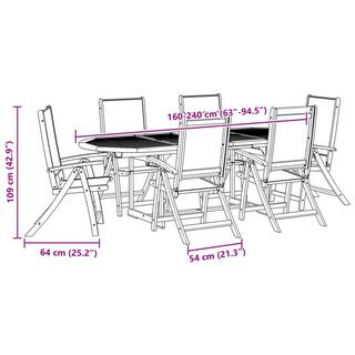 VidaXL Ensemble à manger de jardin bois d'acacia  