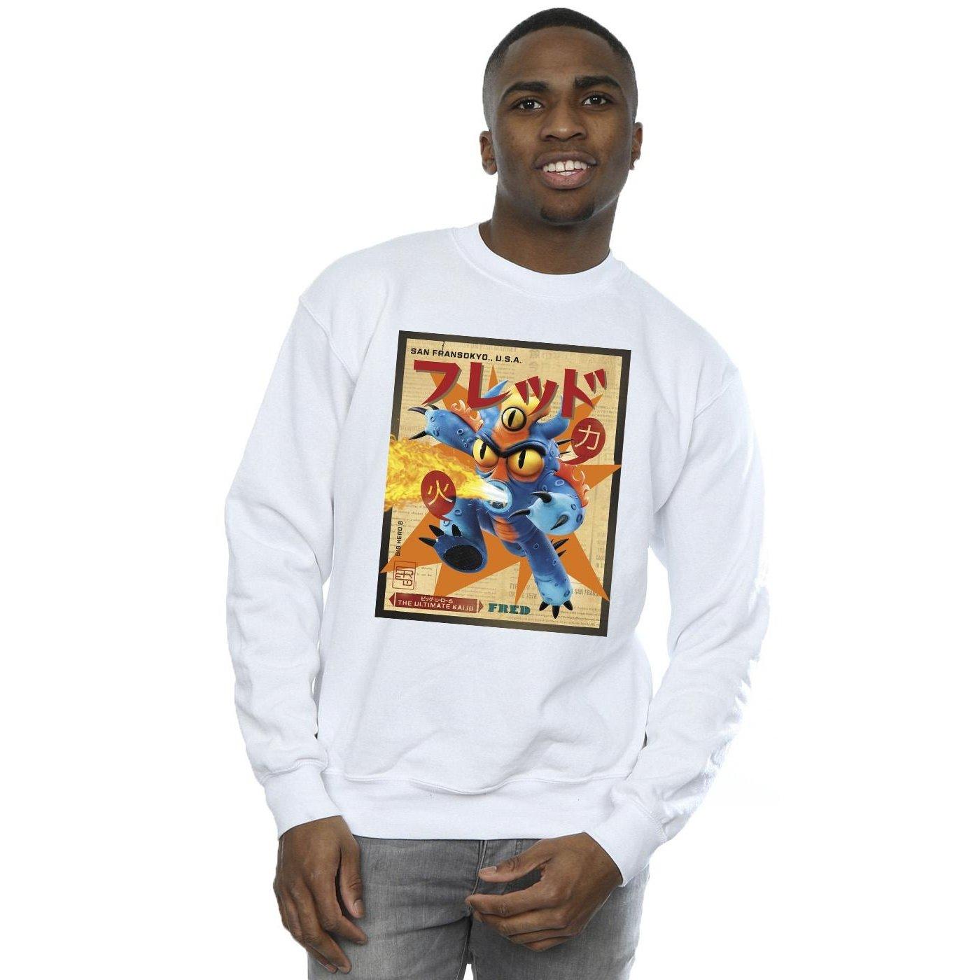 Disney  Big Hero 6 Baymax Fred Newspaper Sweatshirt 