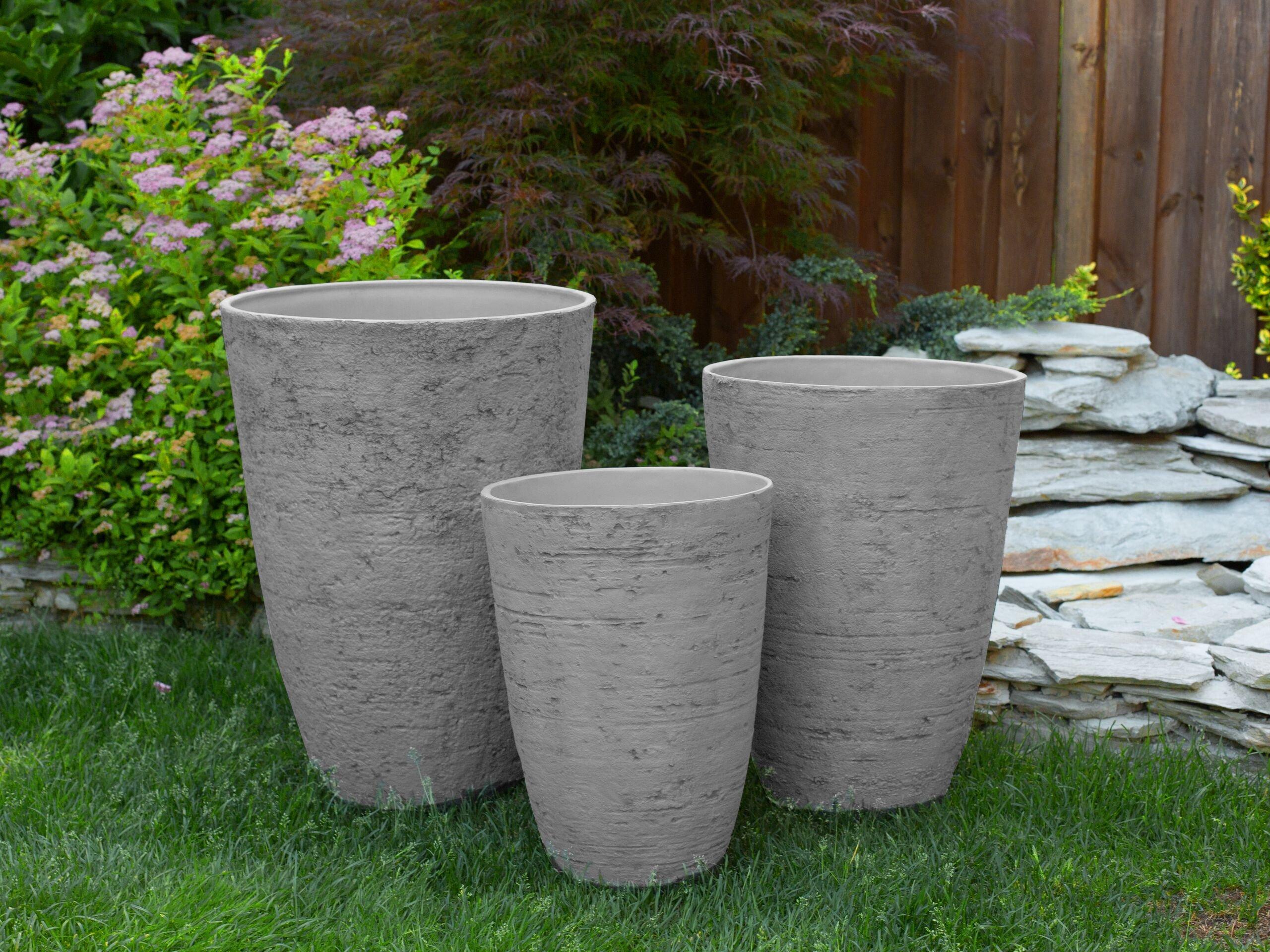 Beliani Set di 2 vasi per piante en Polvere di Pietre Industriale CAMIA  
