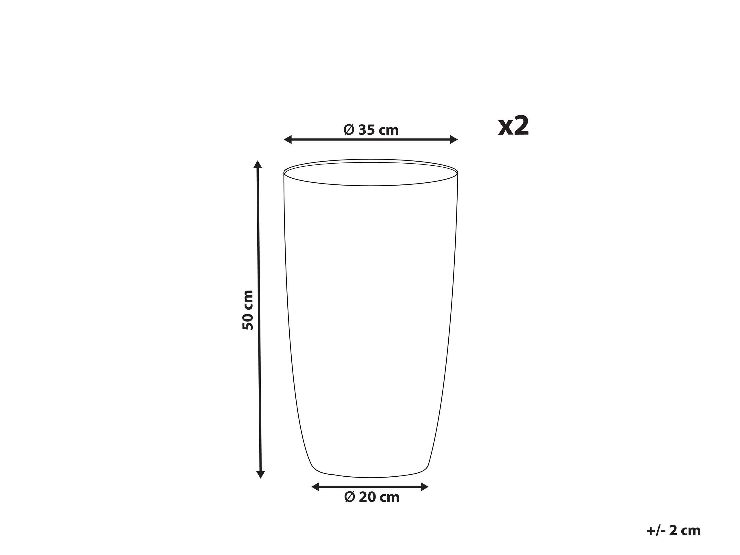 Beliani Lot de 2 pots de fleurs en Fibre d'argile Industriel CAMIA  