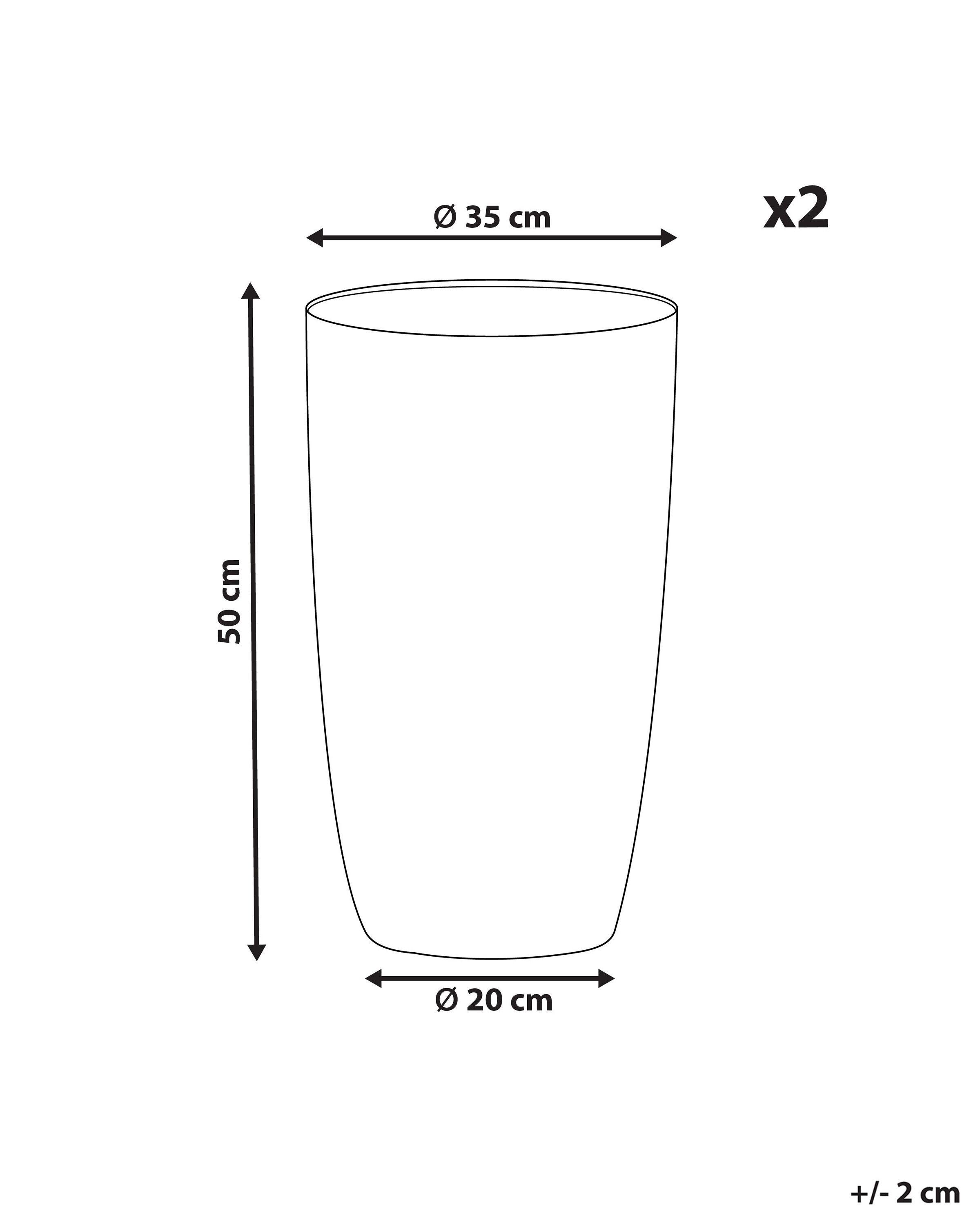Beliani Lot de 2 pots de fleurs en Fibre d'argile Industriel CAMIA  