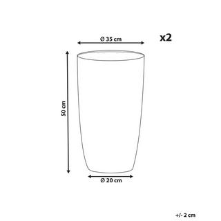 Beliani Lot de 2 pots de fleurs en Fibre d'argile Industriel CAMIA  