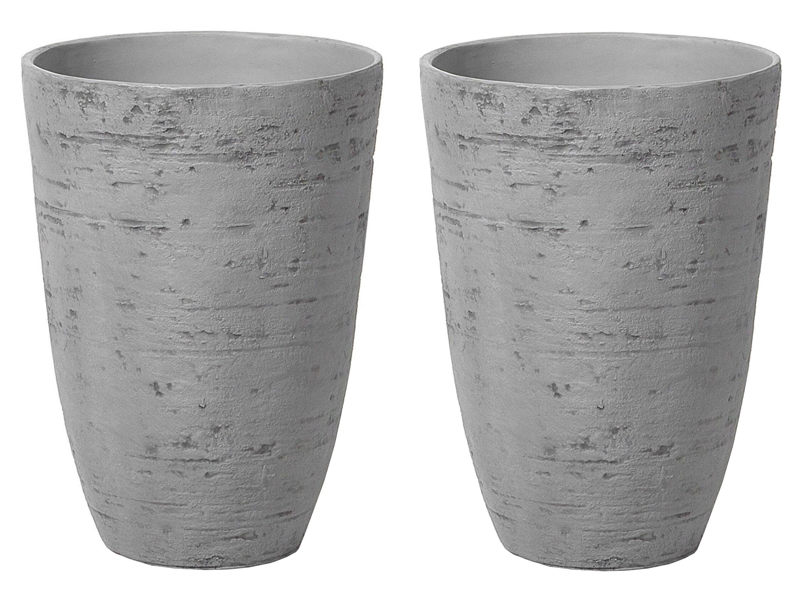 Beliani Set di 2 vasi per piante en Polvere di Pietre Industriale CAMIA  