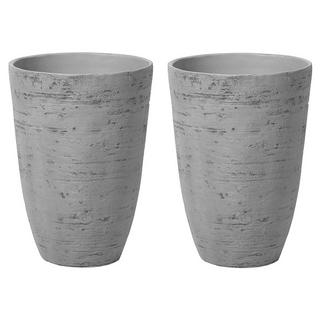Beliani Lot de 2 pots de fleurs en Fibre d'argile Industriel CAMIA  