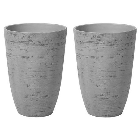 Beliani Lot de 2 pots de fleurs en Fibre d'argile Industriel CAMIA  