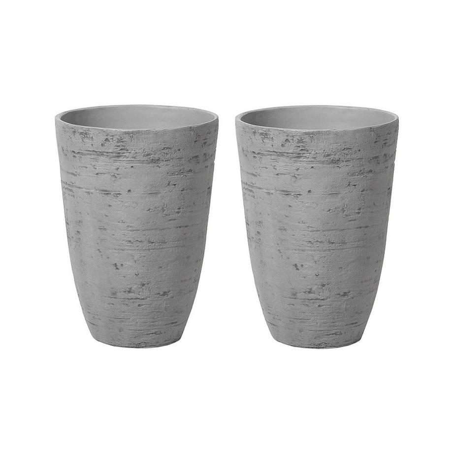 Lot de 2 pots de fleurs en Fibre d\'argile Industriel CAMIA