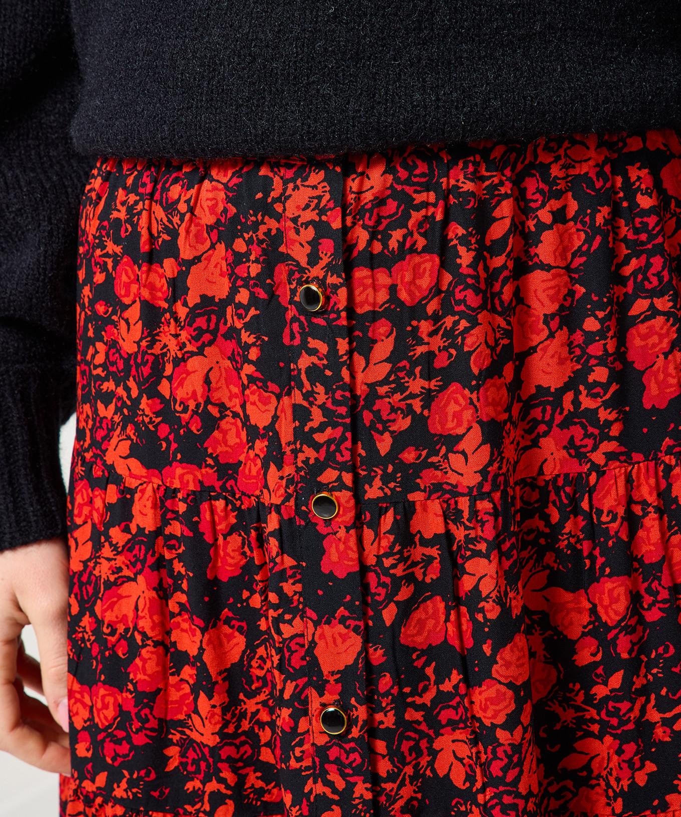 Joe Browns Geblümter Mehrlagiger Maxirock mit Knopfleiste  