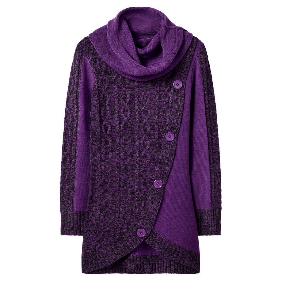 Joe Browns Langer kuscheliger Pullover mit Wasserfallausschnitt  