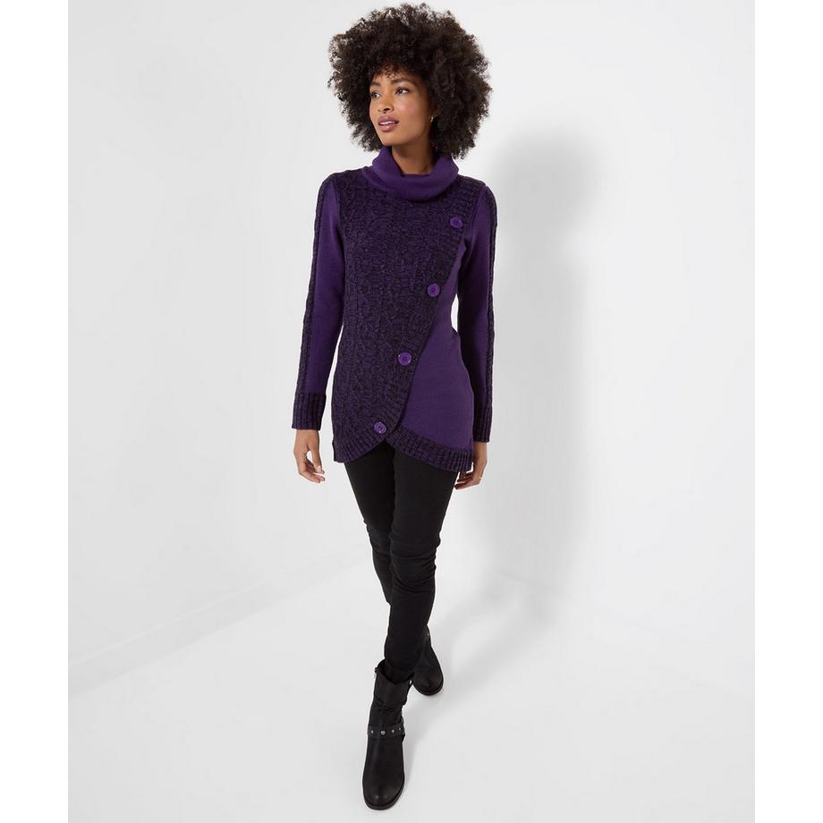 Joe Browns Langer kuscheliger Pullover mit Wasserfallausschnitt  