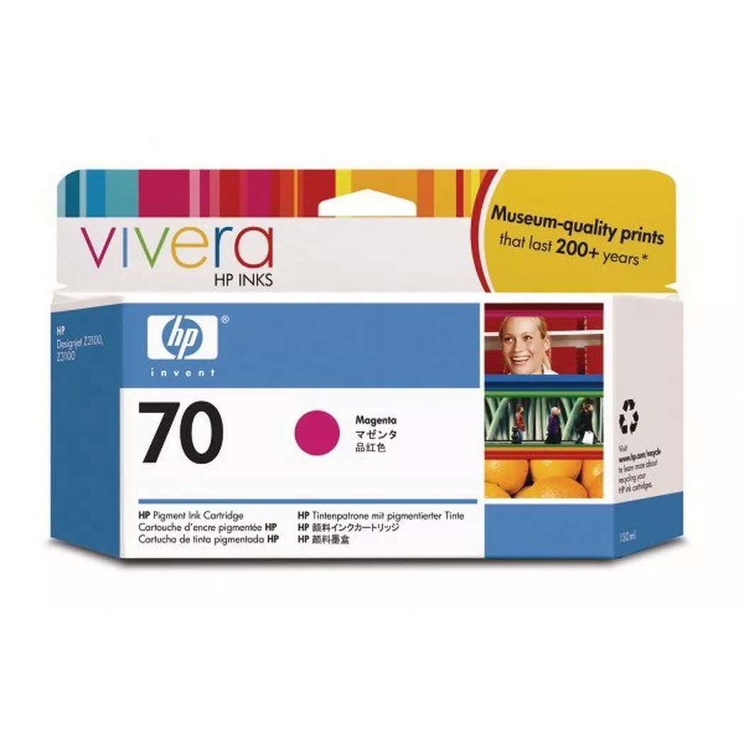 Hewlett-Packard – HP Tintenpatrone 70 magenta C9453A DesignJet Z2100/3100 130ml, One Size