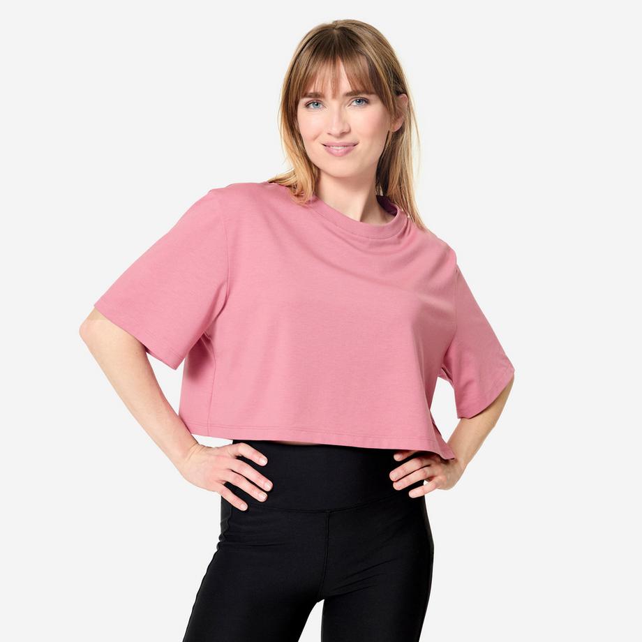 T-shirt crop-top donna slim poliestere