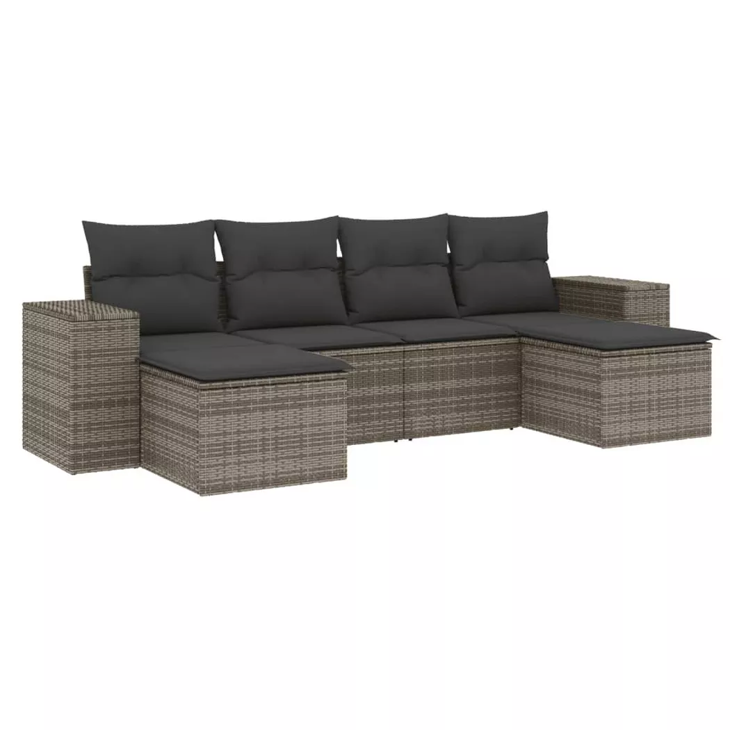 VidaXL - Garten sofagarnitur poly-rattan, One Size, Grau