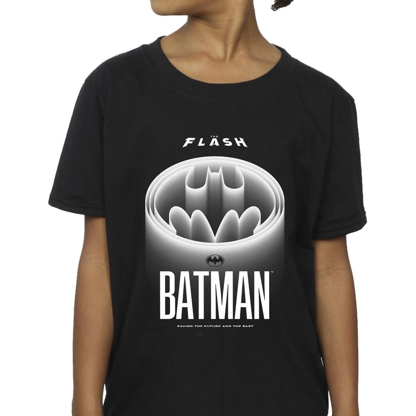 DC COMICS  Tshirt THE FLASH BATMAN WHITE LOGO 